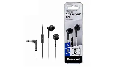 Panasonic Stereo Earphones Comfor Fit Mic Bass Boost RP-TCM55 • £8.49