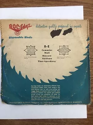 Vintage Roc-Edge Hard Chromed Circular Saw Blade 8-E NOS USA Made! 8 Inch • $14.99
