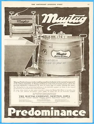 1919 Maytag Ad Electric Wringer Washer Newton Iowa Vintage Laundry Room Decor • $26.99