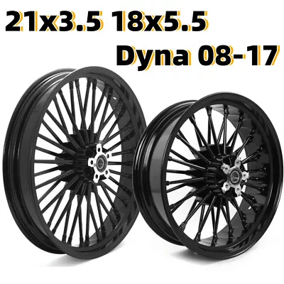 21x3.5 18x5.5 Fat Spoke Wheels Rims 25mm Bearing For Harley Dyna Low Rider FXDB • $579.11