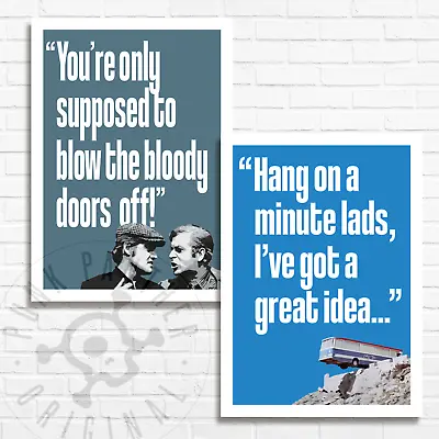 THE ITALIAN JOB 1969  QUOTES - Minimalist Homage Poster Prints - A3 Or A4 • £9.99