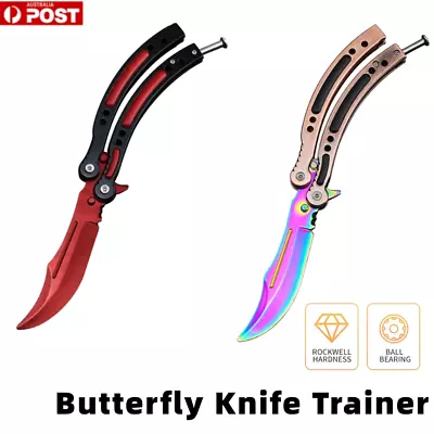 CSGO Rainbow Butterfly Comb Knife Metal Folding Practice Trainer Training Tool • $26.46