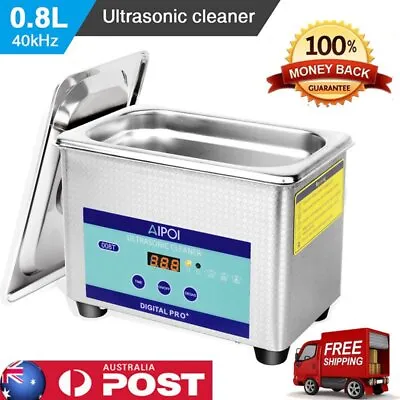 Digital Ultrasonic Cleaner 0.8L Stainless Steel Cleaning Timer Industrial Grade • $59.58