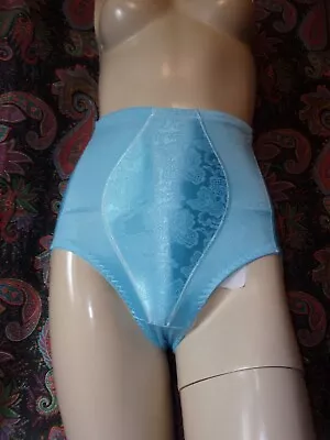 Vintage Bali Blue Brocade Firm High Waist Brief Panty Girdle M • $16.99