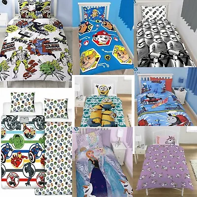 Children Single Duvet Quilt Cover Superhero Disney Marvel Comics Frozen Paw Patr • £16.95