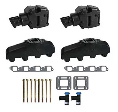 Mercruiser 7.4 L 424 Bravo V8 Exhaust Manifold & Riser Package Set Elbow 502 8.2 • $830.82