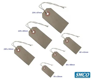 £3.07 • Buy BROWN STRUNG TIE ON TAGS LABELS Retail LUGGAGE TAGS With STRING Hardware PRICE