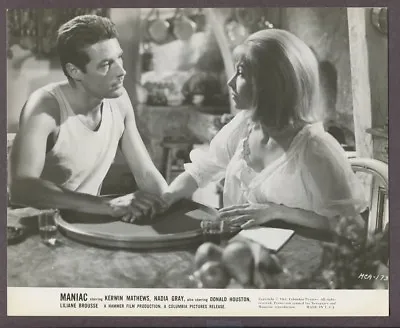 Nadia Gray & Kerwin Mathews 1963 Maniac Hammer Film Psycho Thriller Photo J5883 • $49