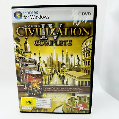 Sidmeiers Civilization IV Compelete PC DVD Rom Game Laptop Computer Game • $19.99