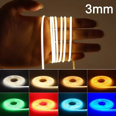 3mm COB LED Strip Light DC12V 24V LED Strip Ribbon Lamp Tape 400leds/m LED Strip • $5.49