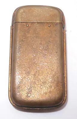 Vintage Antique UK Estate Brass Foliate Floral Match Safe Vesta Case Box 32.2g • $4.99