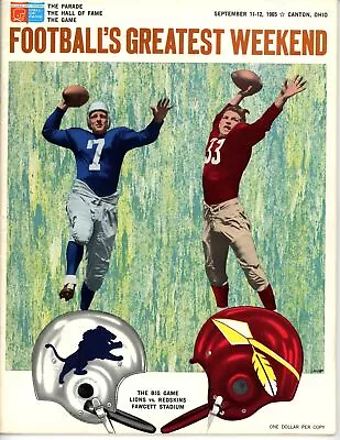 1965 Hall Of Fame Game Program Magazine Lions Vs Redskins 37413 • $34.99