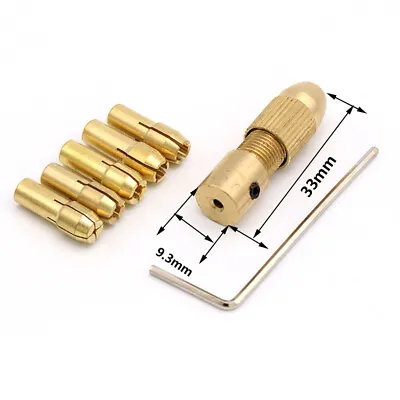Mini Brass Drill Tool Chuck Set Small Electric Drill Bit Collet Drill Adapter • $1.59
