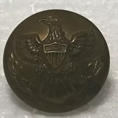 Vintage Brass Military Button~Eagle Shield~Waterbury Manufacturing Co 13/16  • $2.25