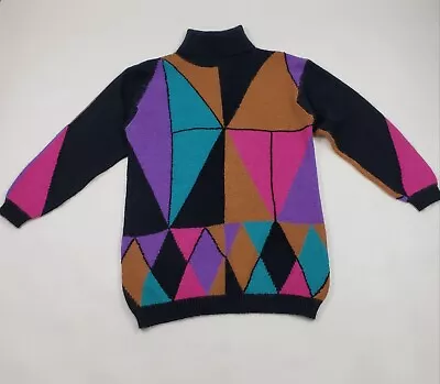 IB Diffusion Color Block Sweater Womens Medium Silk Angora Lambs Wool Multicolor • $39.99