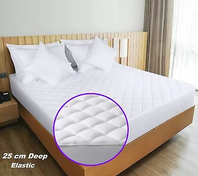 £3.99 • Buy Mattress Protector Cover Extra Deep Quilted Bed Topper Pad Double King Size