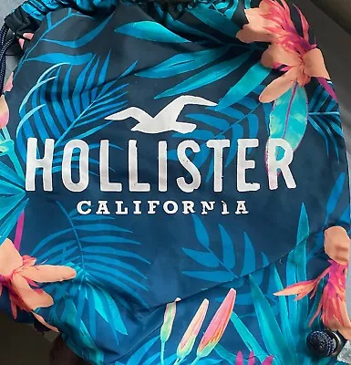 Hollister California Backpack Drawstring Bag Beach Tote Carry On Pack • £6.65