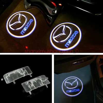 2x  Door Light Projector For MAZDA 6 Logo Emblem Welcome Courtesy Laser Lamp • $18.99