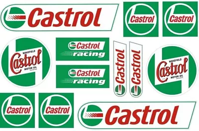 Castrol Oils Honda Racing Sponsor Motorcycle Car Decals Laminated Stickers Set • £7