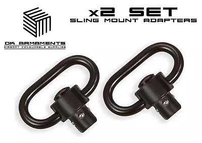 Tactical QD Push Button Rifle Sling Mount Swivel Ring Link Quick Detach Adapter • £6.99