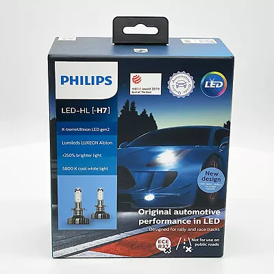 LikeNew PHILIPS H7 LED Headlight X-tremeUltinon +250% Bulbs 11972XUWX2 Set MC273 • $128