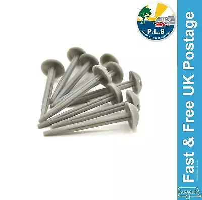 £5.95 • Buy Groundsheet Carpet Pegs Heavy Duty Grey Plastic Mushroom Domed Tent Awning X 10