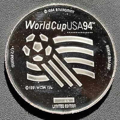1994 Enviromint Soccer World Cup USA 1/2lb .999 Fine Silver 8 Ounces Limited ED • $799.99