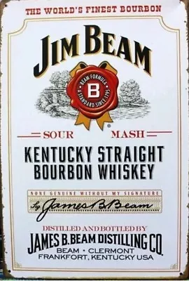 $9.99 • Buy Jim Beam Rustic Vintage Metal Tin Signs Man Cave, Shed & Bar AU SELLER