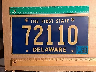 License Plate Delaware 1998 Passenger 72110 • $12.59