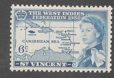 St. Vincent #199 (CD313) VF MINT LH - 1958 6c Map Of The Caribbean • $1.05