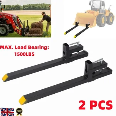 Clamp On Pallet Forks 1500lbs For Farm Tractor Loader Bucket Skid Steer 1500LBS • £75.25