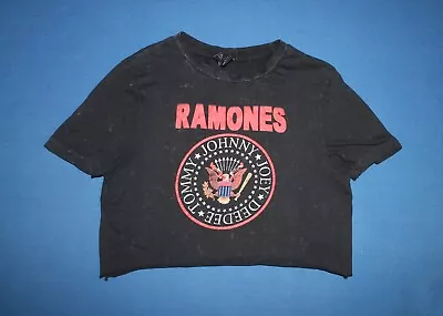 2020 Ramones Crop Top Shirt Punk Rock Band Black Acid Women's Tee 2XS • £42.57