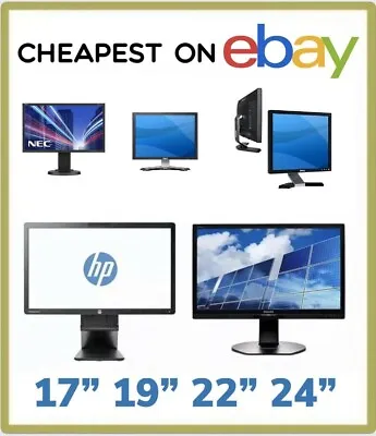 Cheap 19  22  24  Pc Computer Monitor Vga Flat Screen Display Major Brands Leads • £18.88