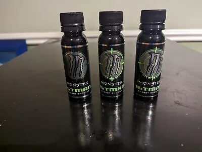 Monster Energy Drink Hitman 5oz Shots.  Set Of 3 **EMPTY** Bottles • $25