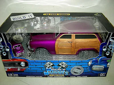 50 Ford Woody In Purple Build It Kit Complete. Mib Muscle  Machine 1:18 • $99.99