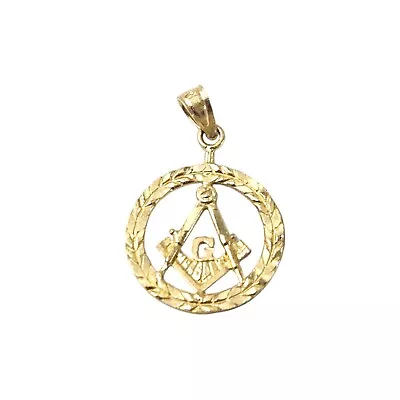 REAL 14K Yellow Gold Mason Charm 1.2 Grams Moris Jewelry • $98