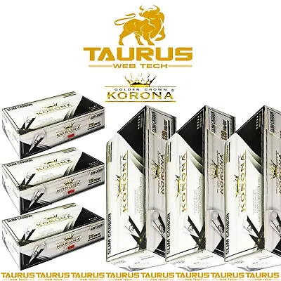 £7.35 • Buy 2400 X KORONA Crown SLIM CARBON Filter Tip BLACK TUBES Smoking Cigarette Tobacco