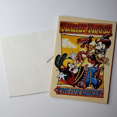 Mickey Mouse Blank Notecard Peg Leg Pete Two Gun Mickey Disney Envelope Postcard • $10