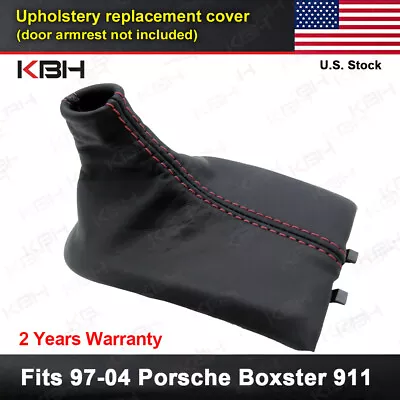 Manual Shift Boot Black Leather For Porsche Boxster 911 986 996 97-04 Red Stitch • $23.99