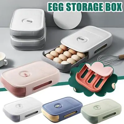 £7.99 • Buy Drawer Type Egg Tray Fruit Storage Box Kitchen Stacking Holder Food Container UK