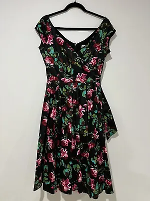 The Pretty Dress Company 12 Floral Prom Made UK Pin Up Rockabilly Vintage Style • $49