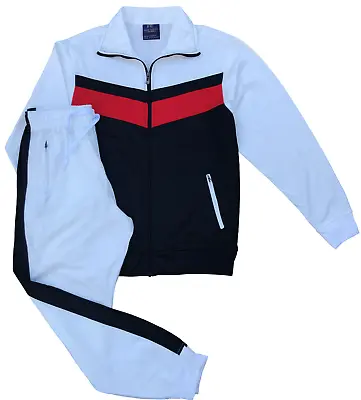 Men's Flex 2-Piece Full Tracksuit Jogging GYM Track Jacket Track Pants Suit • $59.99