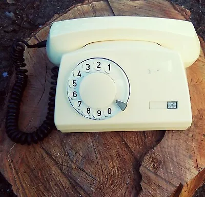 ☎️Vintage Beige Landline Rotary Telephone Telkom RWT Elektrim Poland USSR 1980 • $45