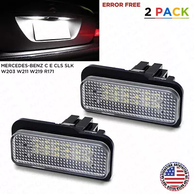 2x No Error LED License Plate Lights For Mercedes-Benz W203 W211 W219 R171 CLS • $14.99