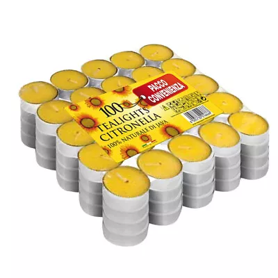 Prices Citronella Tealight Candles Outdoor Garden Home Insect Repeller Flyx 100 • £14.99