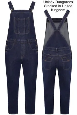 Unisex Men's Women's Denim Dungarees Jeans Bib And Brace Work Overall Heavy Duty • £21.99