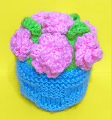 KNITTING PATTERN - Rose Flower Pot Chocolate Orange Cover / 9 Cms Easter Toy • £3.25