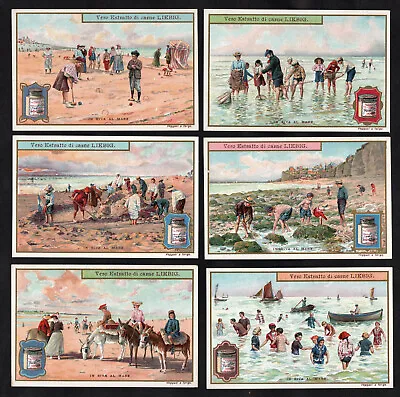 £14.99 • Buy An Edwardian Seaside Holiday Cards Set Liebig 1910 Donkey Rides Swim Croquet