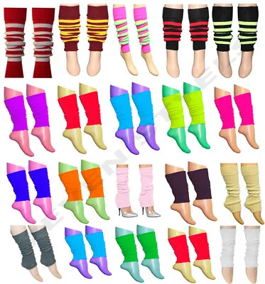 Leg Warmers 80s Dance Fancy Dress Rave Girls Ladies Neon Colours Ballet Tutu • $4.30