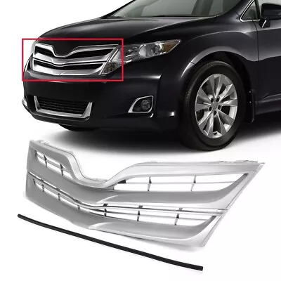 Fits Toyota Venza 2013-2016  Front Upper Grille Grill Silver Factory Replacement • $92.03